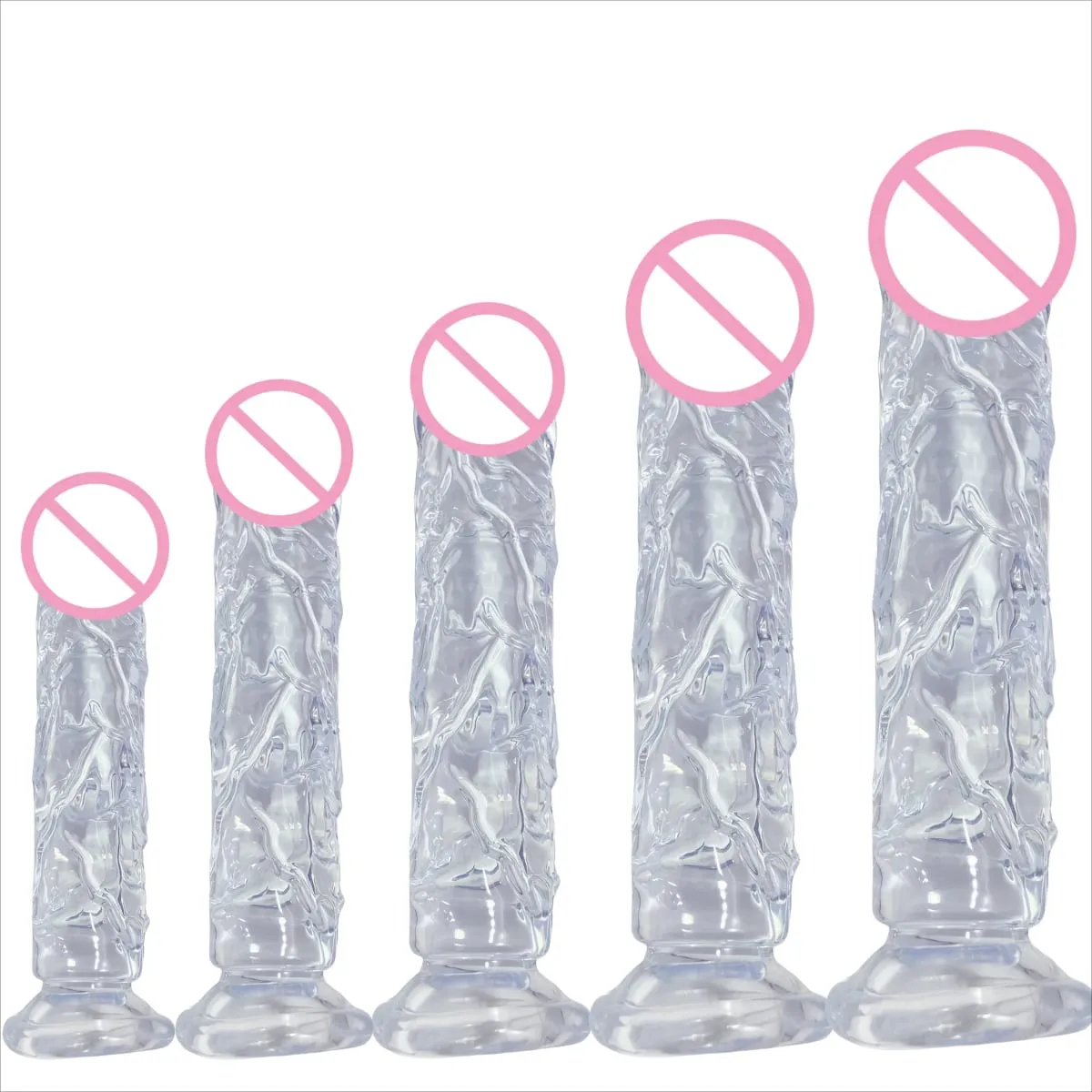 6 Sizes Realistic Dildos Adult Sex Toys For Man Women 18 Metal Anal Plug Clear Penis Butt Plug Anus Masturbation Stimulator Dick