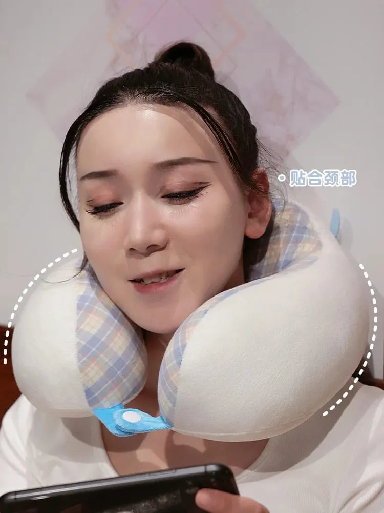 Hump Pillow Adult Children Travel Pillow Soft Short Plush Cartoon Portable Outdoor Nap Flight Neck Pillow Nursing Cushion