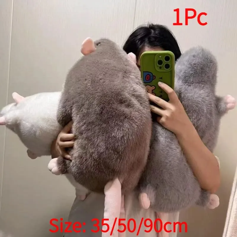 1Pc 35/50/90cm Cartoon Flower Branch Rat Soft Oversized Animal Figure Cute Simulation Big Mouse Plush Toy Pillow Birthday Gift‘