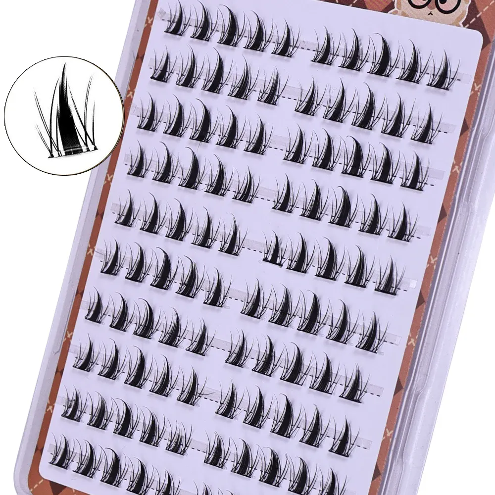 Soft Matte Fiber Self-Adhesive Sectioned Lash Clusters Kit 10 Rows Glue-Free 3D Manga Natural DIY Eye Makeup Lashes