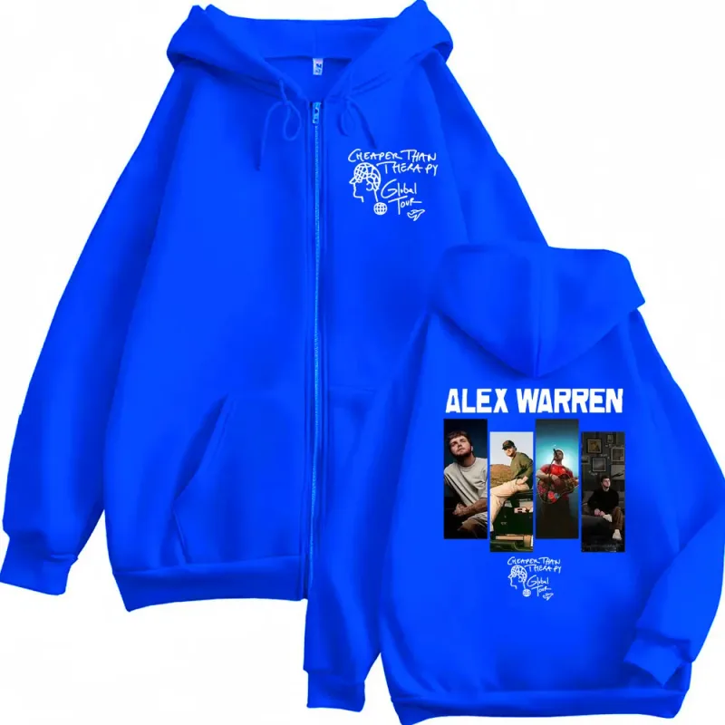 Alex Warren Live Tour 2026 Album Cover Hoodie Men Women Vintage Zipper Hoodies Oversized Comfort Zip Up Sweatshirts Coats Jacket