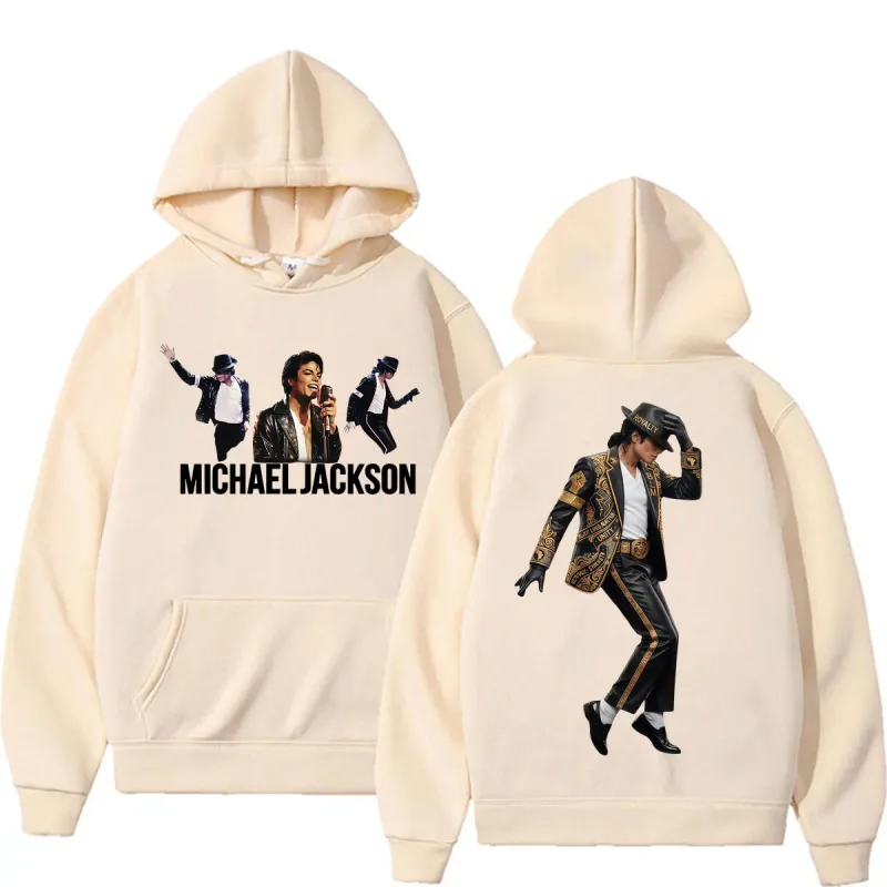 Michael Jackson King of Pop Music Fan Hoodies Men's Casual Fleece Bodywarmer Sweatshirts Fashion High Street Oversized Pullovers