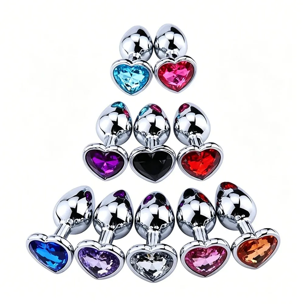 S/M/L Anal Plug Heart Shape Crystal Metal Anal Beads Butt Plug Prostate Massager Adult Gay Products Sex Toy Shop for Female Male