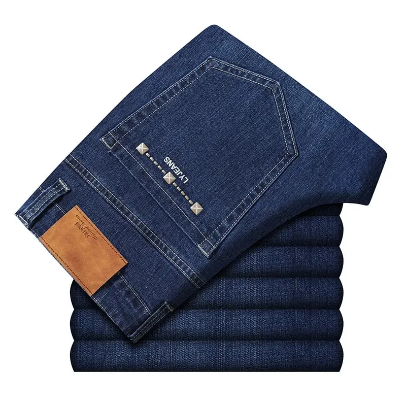 2026 y2K vintage Clothes Men's Straight Pants vetement homme Mens luxury Denim Black Blue Colors Jeans Plus Size 44 46