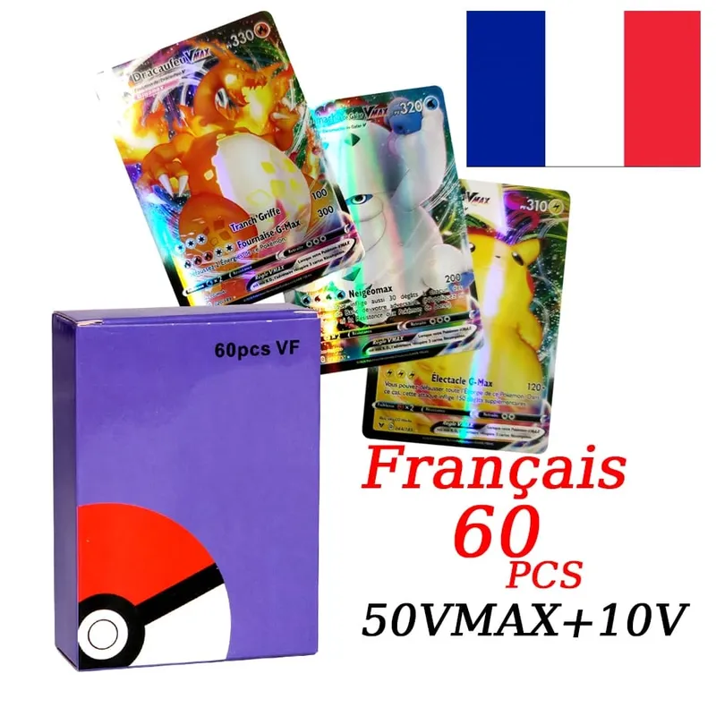 2025 New French Pokemon Cards VMAX V EX GX MEGA VSTAR Carte Collection Battle Trainer Children's Christmas Toys Gift