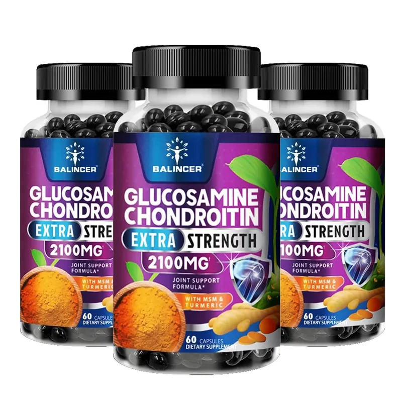 Glucosamine Chondroitin Turmeric & MSM - Joint Health Supplement Antioxidant Helps Relieve Back Knees and Hand Pain