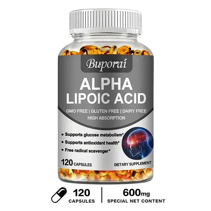 Alpha Lipoic Acid 600mg - Powerful Antioxidants Skin Care Protecting Liver Brain and Nerve Health Energy Metabolism