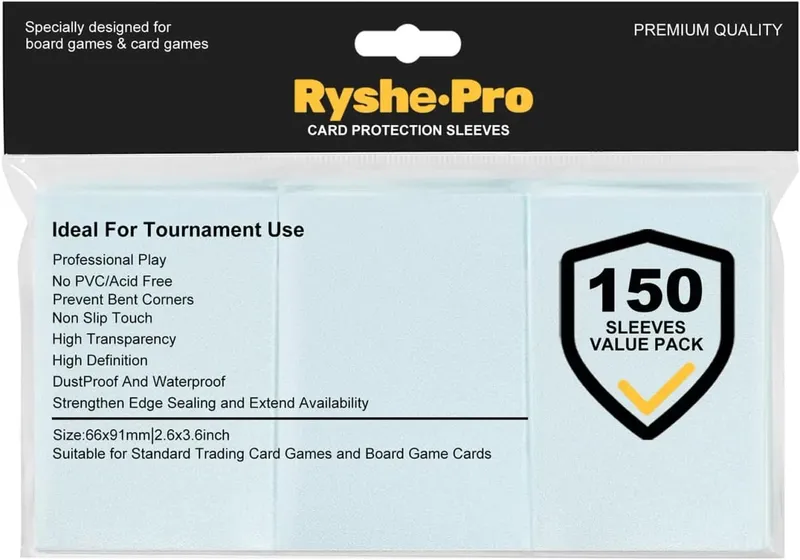 Ryshepro Premium Card Sleeves for MTG Card Game 150PCS Sleeves for TCG Yogioh Cards 66x91mm Card Protectors for Baseball Sports