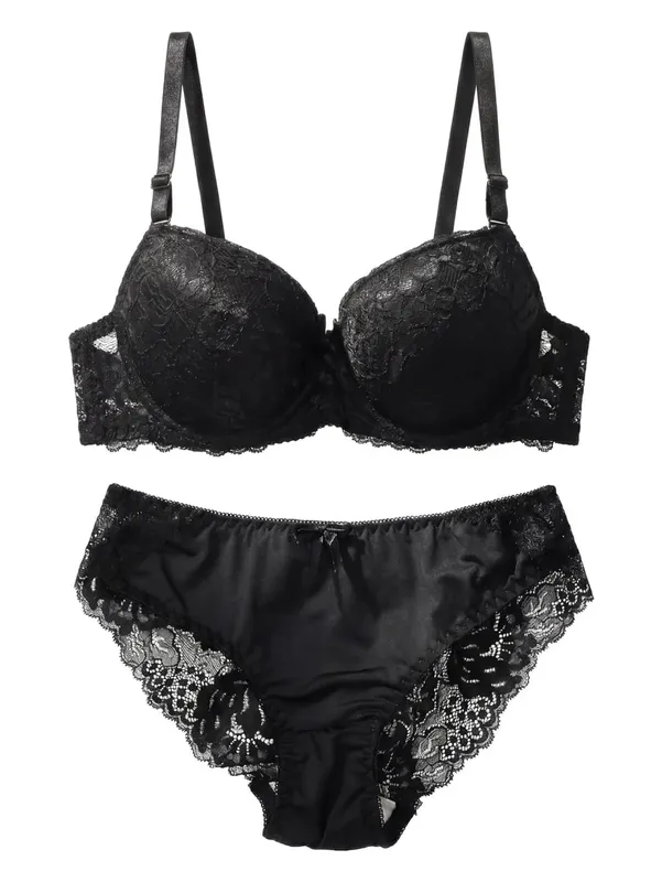 French Style Women Lingerie Set Ultra‑Thin Lace Bra Big Bust Minimizer Anti Sagging Breathable Ladies Underwear Set