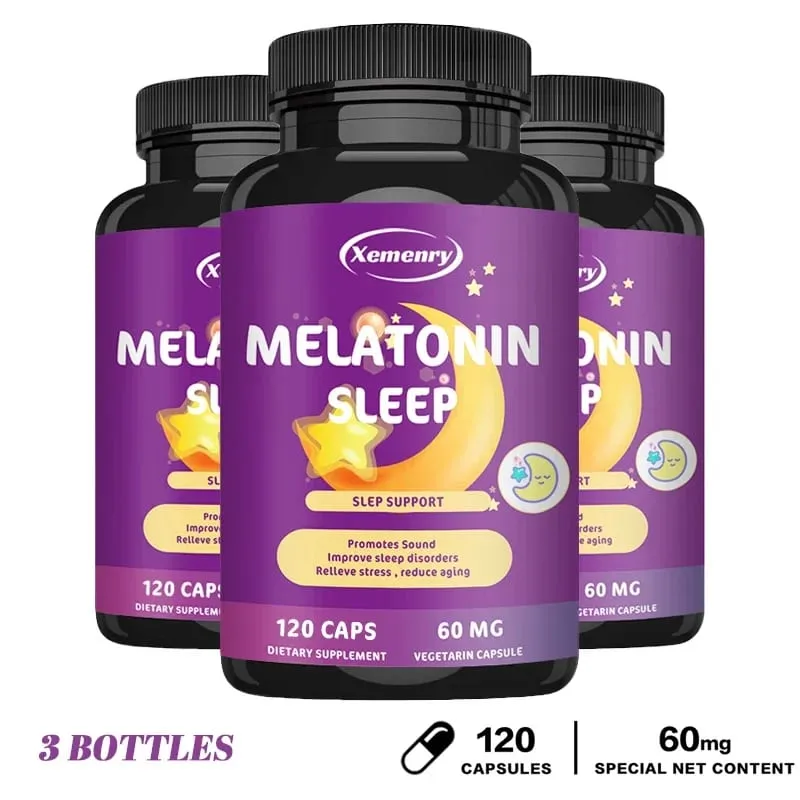 Viên nang Melatonin - Hỗ trợ giấc ngủ giúp bạn ngủ nhanh hơn Tăng cường sức khỏe giấc ngủ và cải thiện chất lượng giấc ngủ