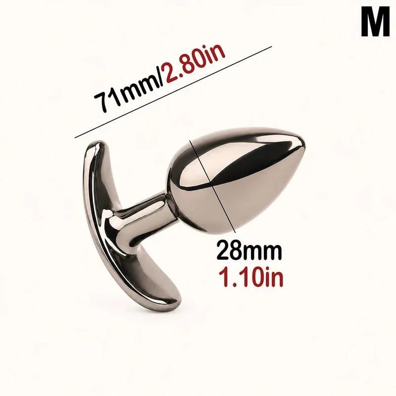 Metal Anus Butt Plug Anal Sex Toys with Crystal Diamond Base Tapered Trainer Jewel Analplug Buttplug Butplug