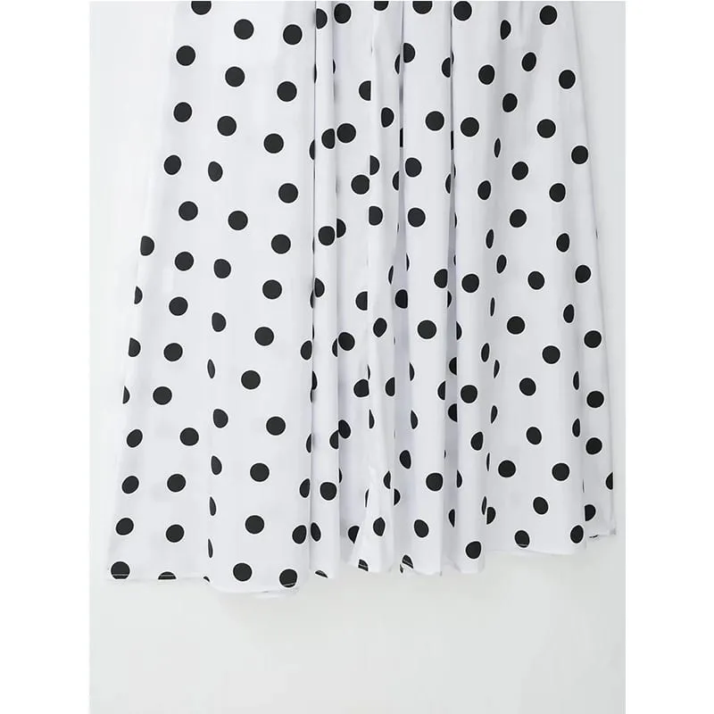 Summer New Dress Women's 2026 New Fashion Polka dot Elegant Slim Belt Women's Holiday Long Dress Street Chic Travel Dresses