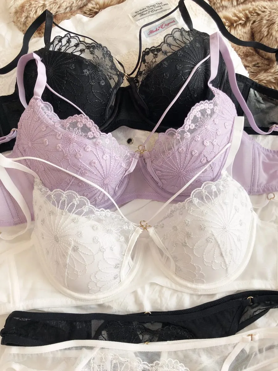 Sexy Hollow Cross Sling Bra French Lace Flowers Embroidery Women Underwear Set Comfort Thin Cup Push Up Bras Romantic Lingerie