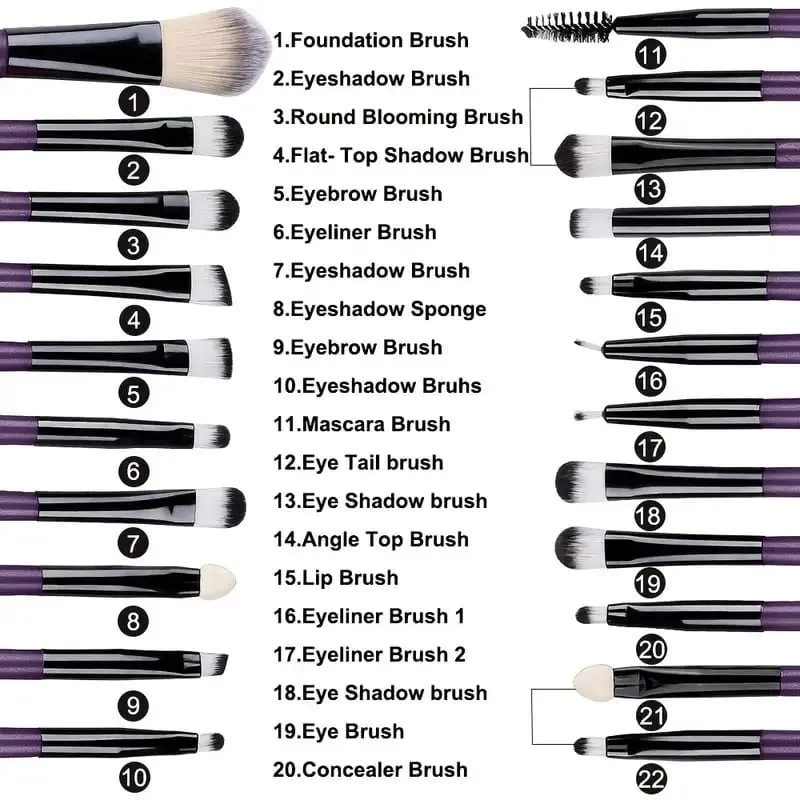 20Pcs Eye Makeup Brushes Set Detail Eyeshadow Brush Makeup Brush White Ultra Soft Eyeshadow Eyeliner Blending Makeup Tool