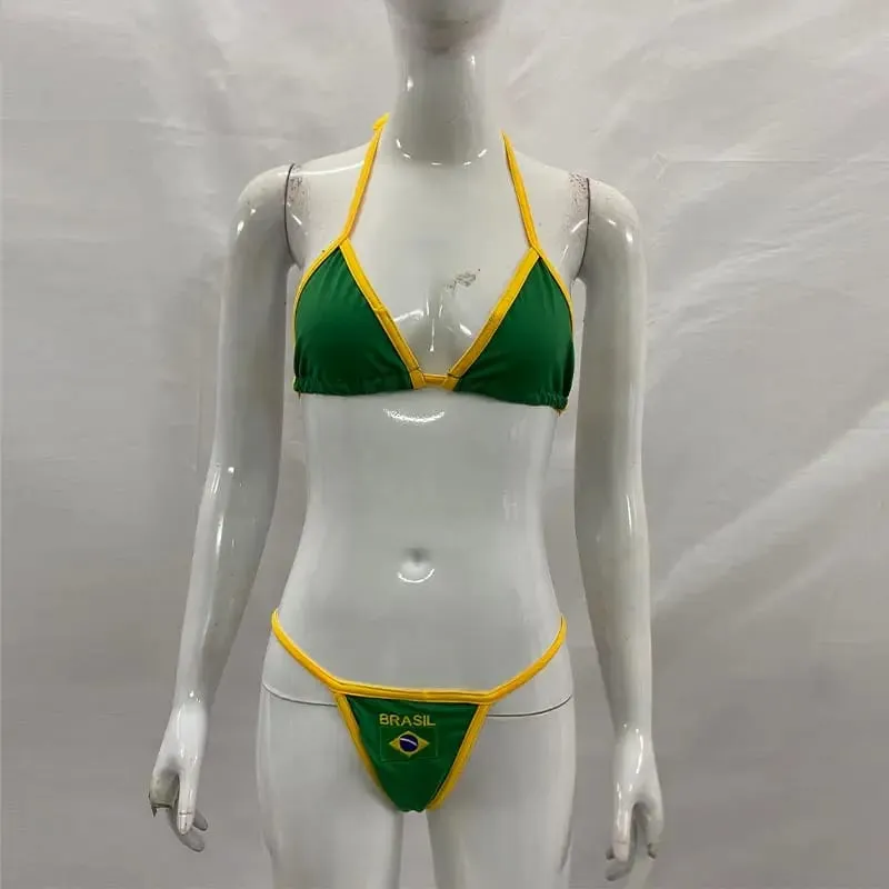 2026 New Summer Embroidery Lingerie Set Sexy Sports Style Bra & Thong Panties Brazilian Bikini Split Underwear Suit — image 6