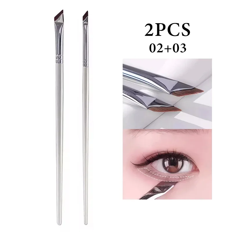 1/2/3PCS Professional Ultra Thin Angled Eye Liner Brush Fine Angle Flat Eyebrow Contour Makeup Detail Brushes Face Makeup Tools