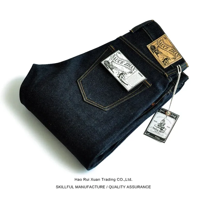 Saucezhan 316xx-18oz jeans masculino selvedge jeans cru reto grosso outono e inverno calças jeans vintage