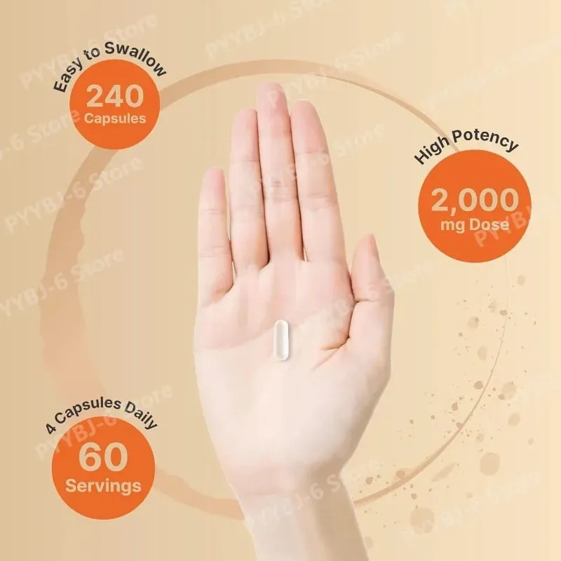 Liposomal Vitamin C 2 000 มก. รองรับสุขภาพของสารต้านอนุมูลอิสระและระบบภูมิคุ้มกัน การดูดซึมสูง ปลอดจีเอ็มโอ ปราศจากกลูเตน– 240 แคปซูล