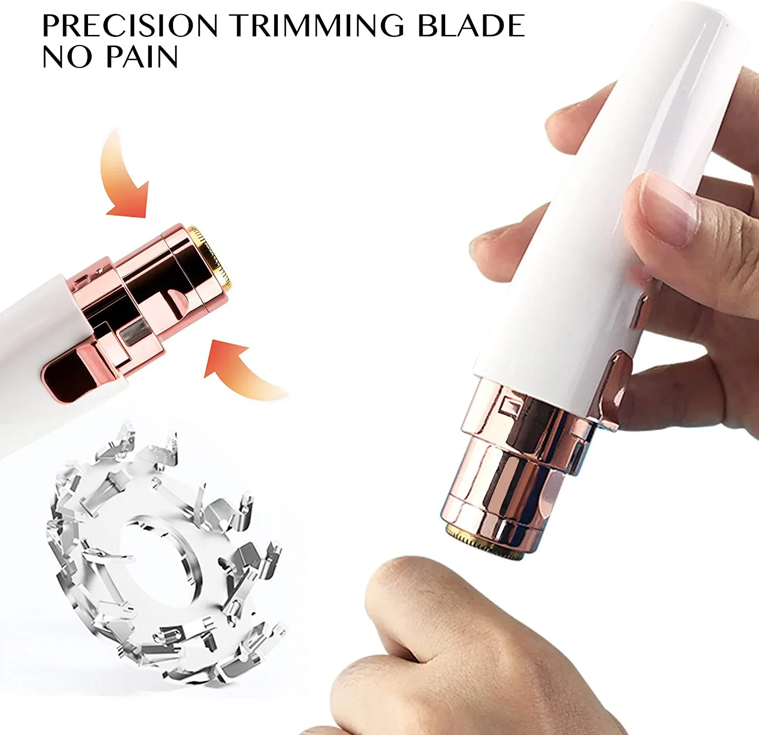 Dighealth 2 EN 1 Rasoir De Sourcils Rechargeable Épilateur Facial Maquillage Mini Rasoir Épilateur Indolore avec Lumière LED Intégrée