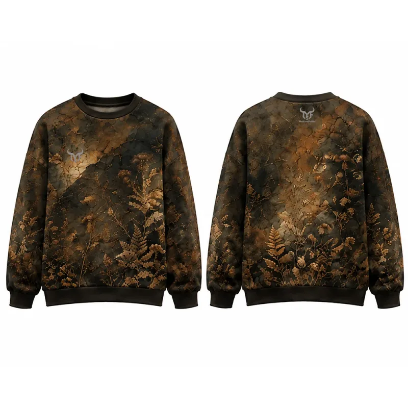 Dark Style Botanical Floral 3d Print Sweatshirt Men Women Street Vintage Casual Clothes Autumn Basic Long Sleeve Pullover Tops