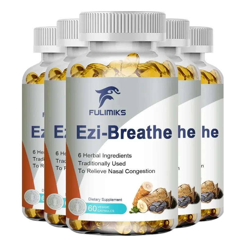 Respiratory & Nasal Health Capsules 6 Herbal Relieves Stuffy Nose Congestion Rhinitis & Supports Breathing Comfort