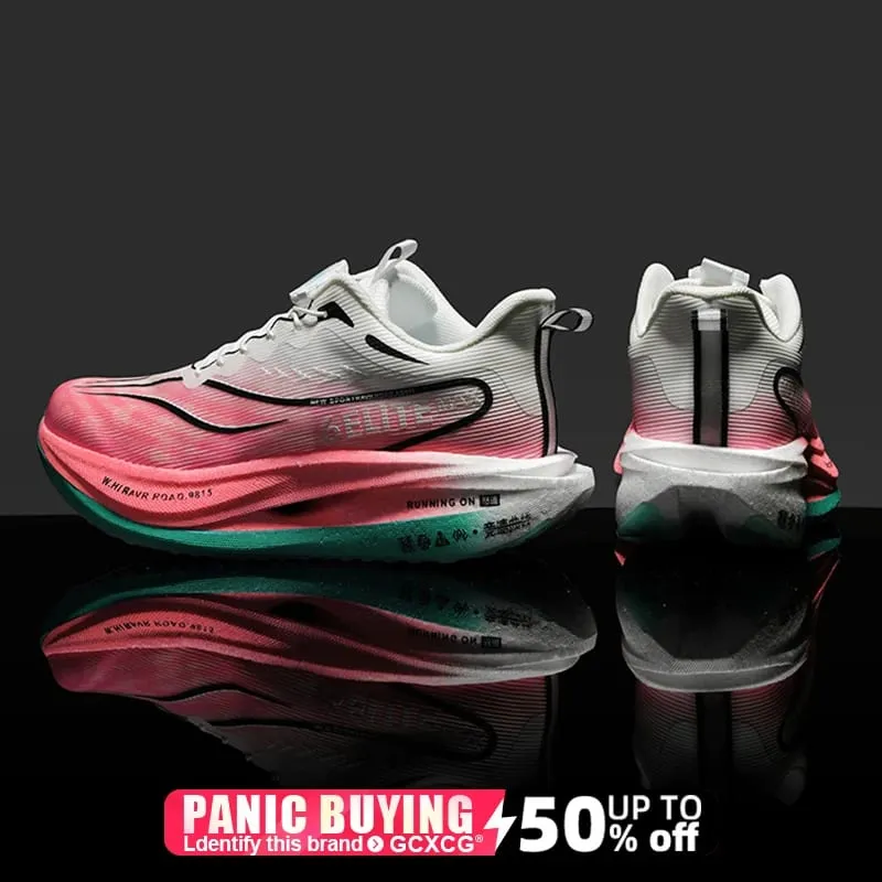 Men Running Shoes Carbon Board Speciality Marathon Sports Breathable Lightweight Women's Comfortable Athletic Nonskid Sneakers