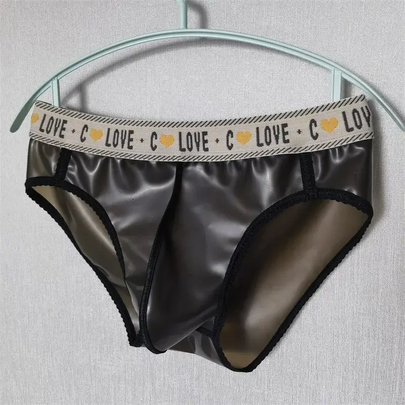 Men Sexy Latex Briefs Seamless Underwear Scrotum Bulge Panties Men Clothes Inner Wear Athletic Underpants Porns Bikini Bottom