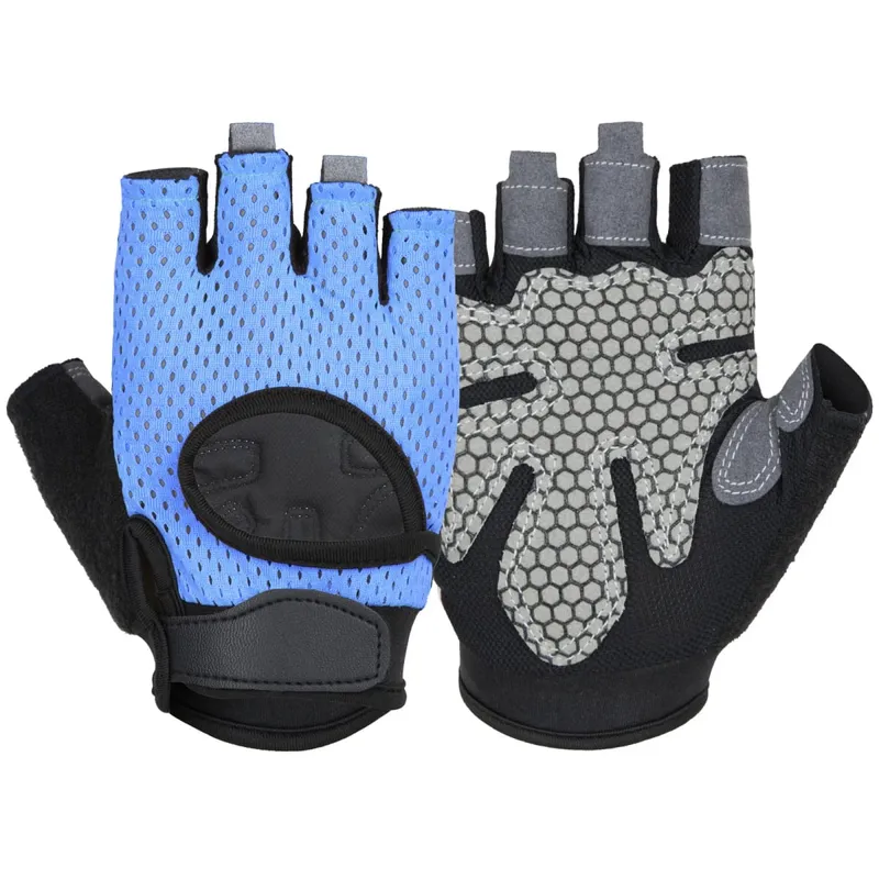 Anti-Slip Shock Åndbare Halvfinger Handsker Åndbare Cykelhandsker Fitness Gym Bodybuilding Crossfit Motion Sportshandsker — image 9