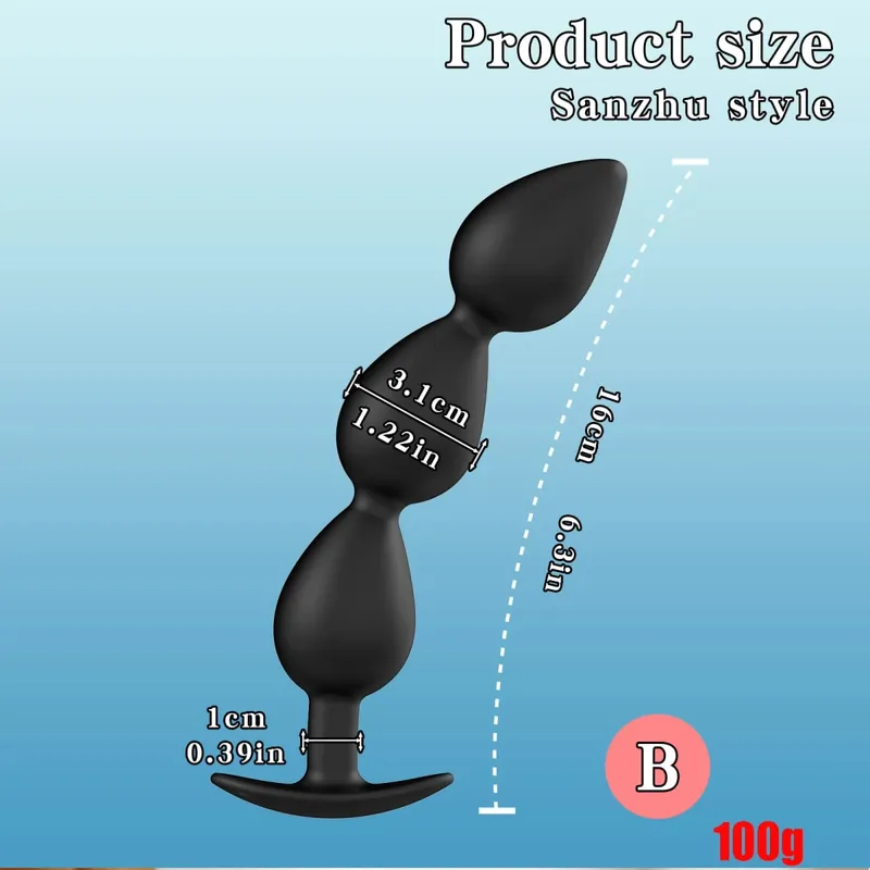 Hot Selling Wearable Anal Plugs With Steel Balls Analplug Buttplug Butplug Fake Dildo For Women Men Anal Beads Adult 18 +Sextoys