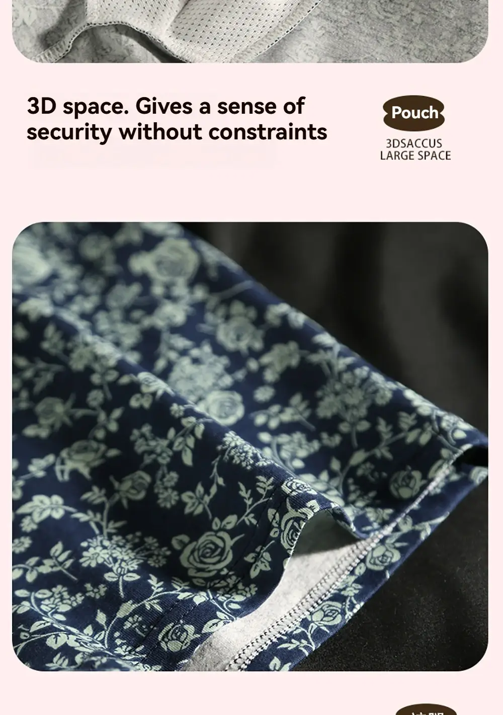3PCS/Pack Romantic Rose Print Men's Panties Cotton Soft Comfortable Breathable Boxer Homme 3D Large Space Pouch Men Underwear