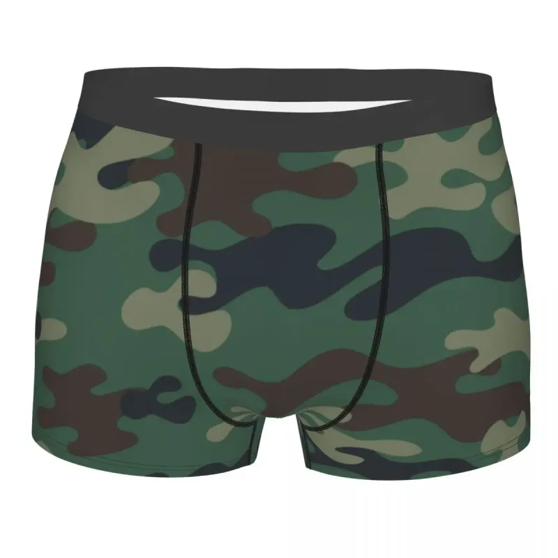 Male Cool WW2 Camo Underwear Germany Arm Military Camouflage Boxer Briefs Stretch Shorts Panties Underpants