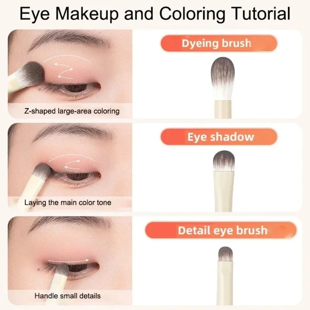 5/6/8/10Pcs Professional Eye Makeup Brushes Set Detail Eyeshadow Brush White Ultra Soft Eyeshadow Eyeliner Beauty Makeup Tools