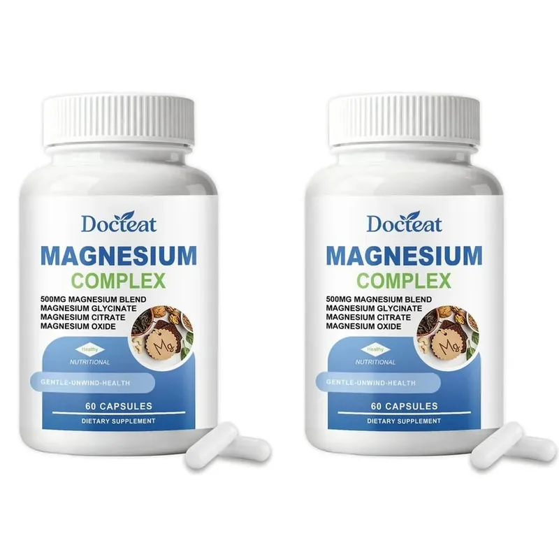 Docteat Magnesium Complex Capsules with 500mg Magnesium Blend Supports Nerve Health and Energy Metabolism Daily 60 Capsules