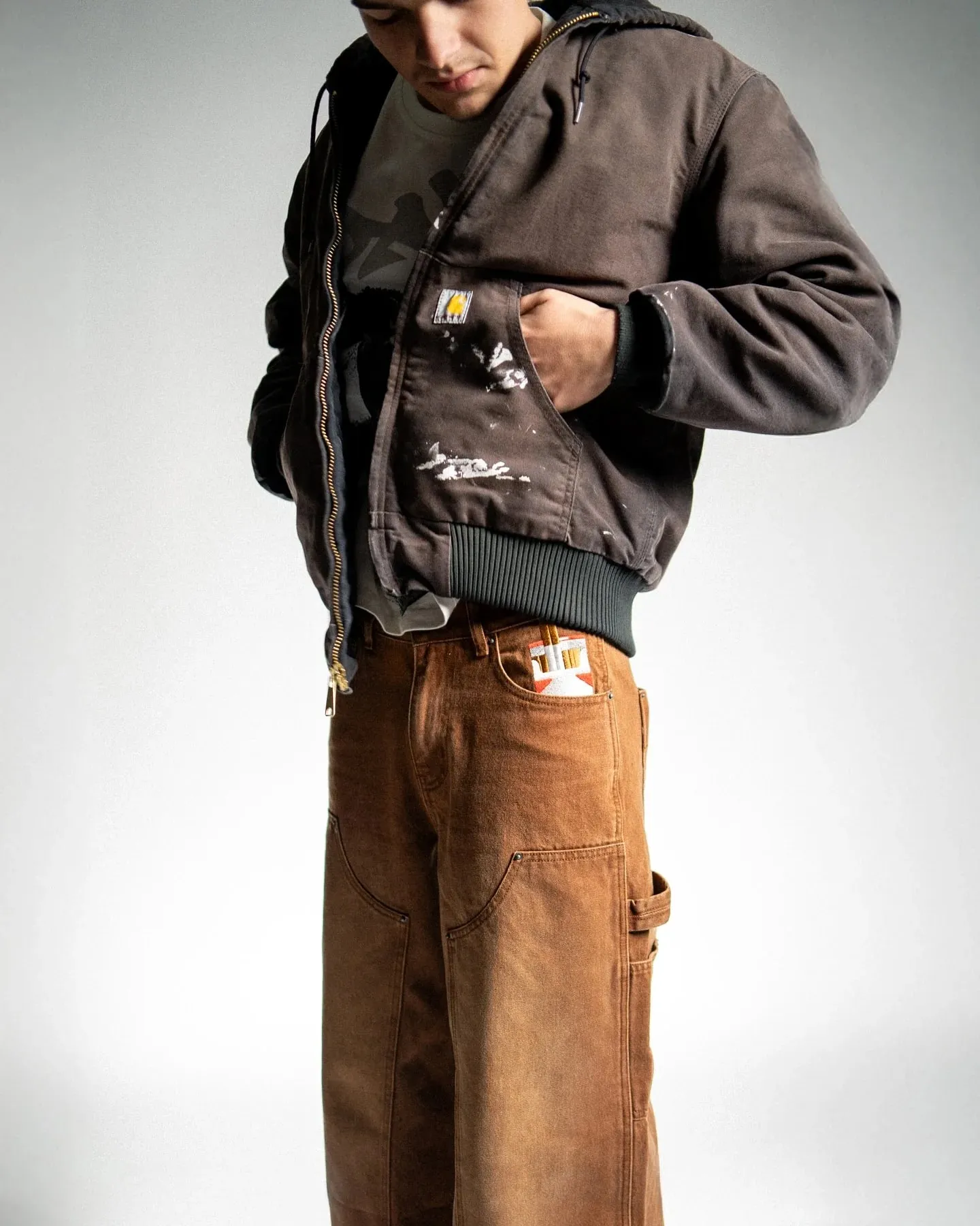 Streetwear Y2K Punk Retro Gothic American Classic Embroidered Jeans Men Women Brown Punk Loose Oversized Trousers Straight Jeans