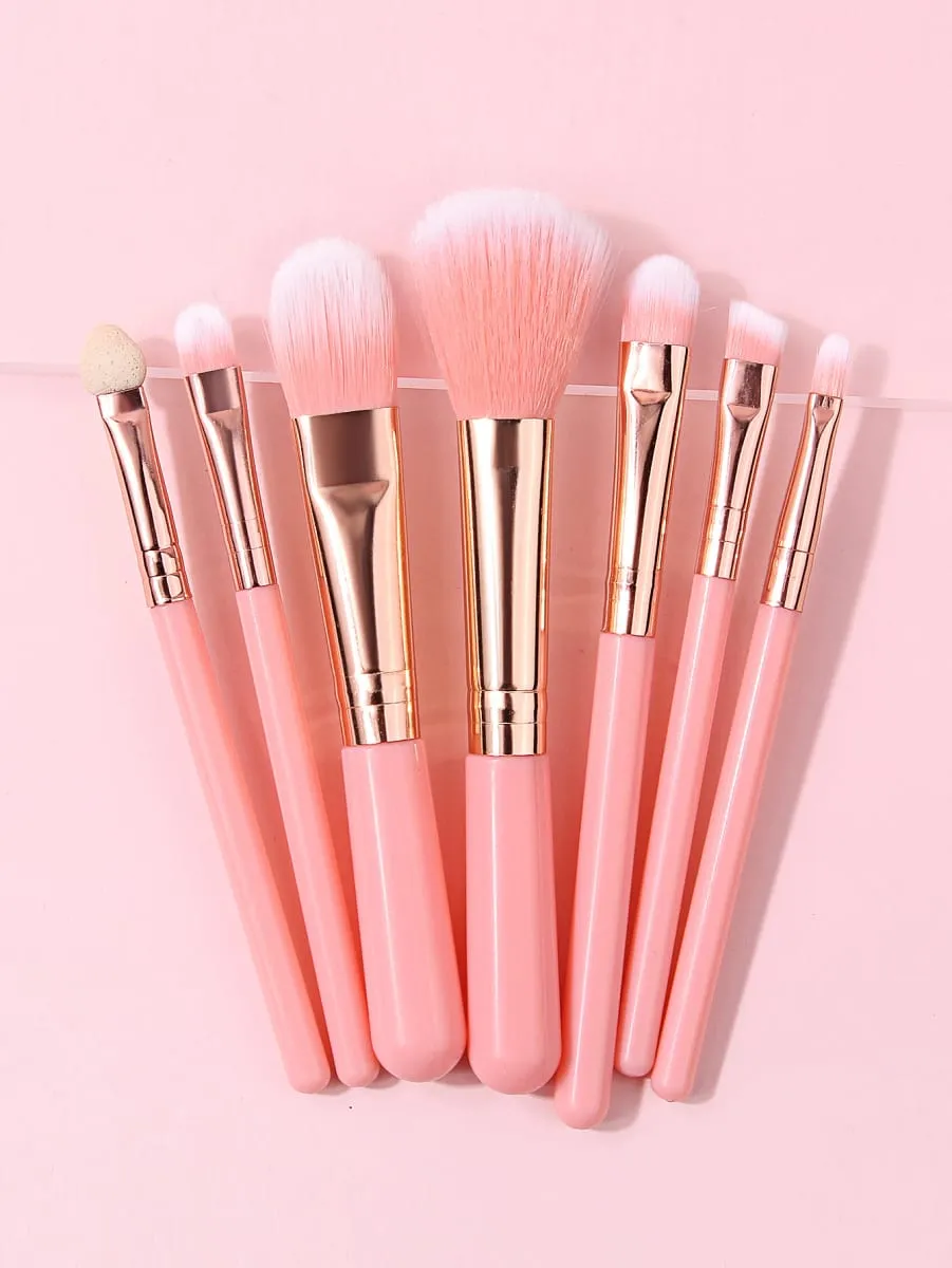 Makeup Brush Kit Soft 10pcs Synthetic Hair Make Up Brushes Foundation Blush Eyeshadow Cosmetic Tools with Powder Puff & Sponge