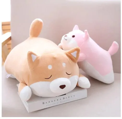 50cm Soft Stuffed Animal Plushies Lying Sleep Dog Hug Pillows Bedroom Kwaii Cute Doll For Kids Gift