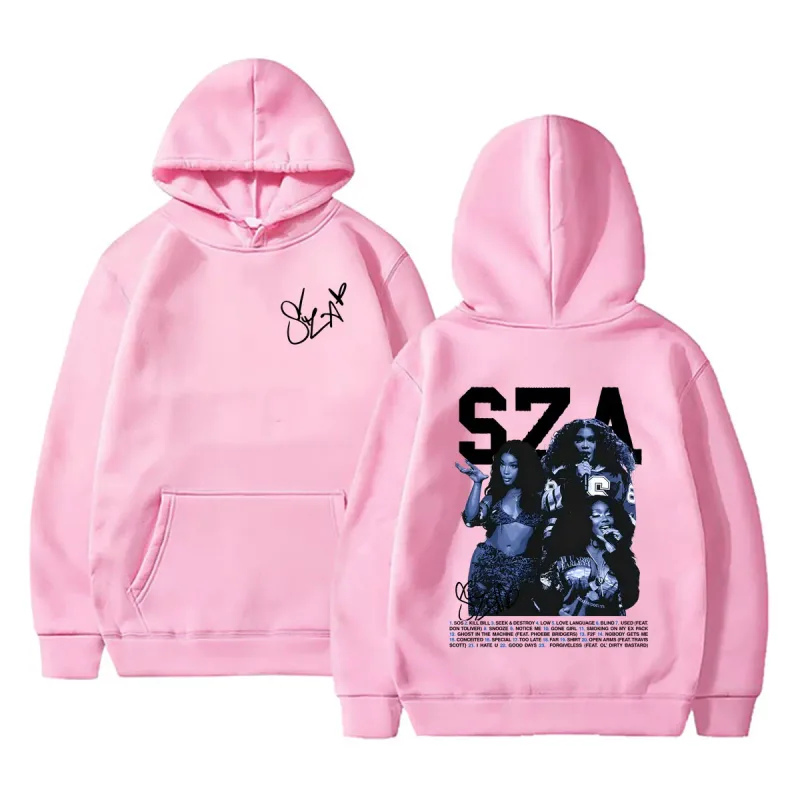 Hot Rapper SZA SOS Graphic Hoodie Men Women Hip Hop Fashion Oversized Hooded Sweatshirt Unisex Vintage Casual Pullover Hoodies