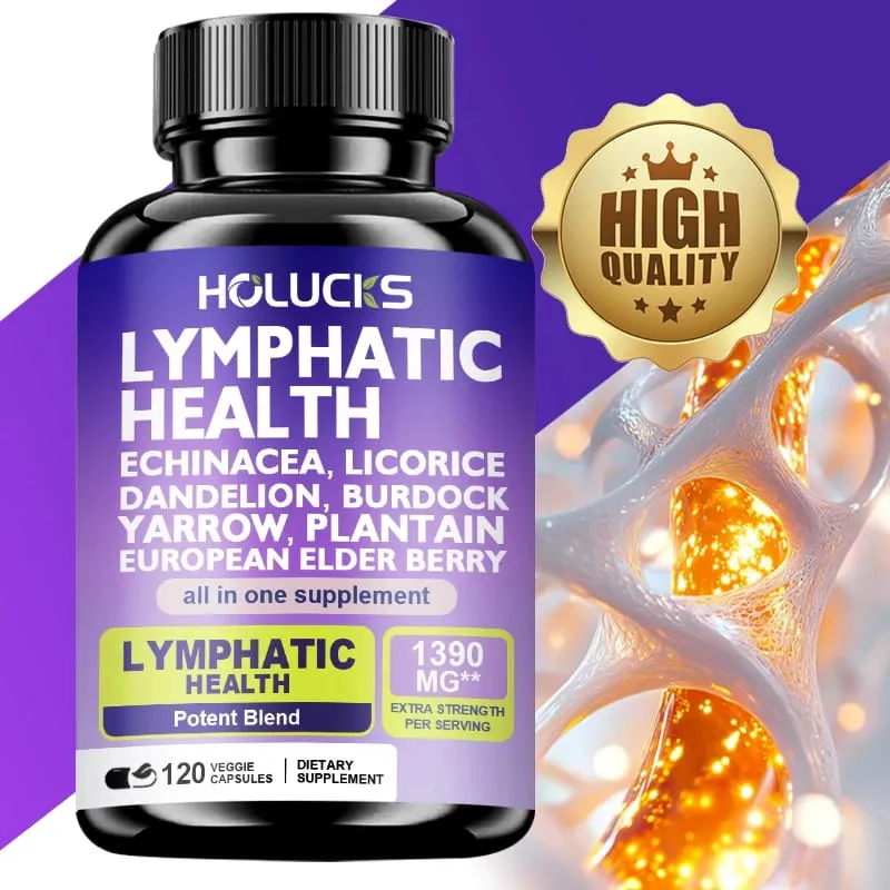 Lymphatic Capsules 1300mg Supplement Support Aids Lipedema Hormone Balance Natural Detox for Clear Skin & Vitality
