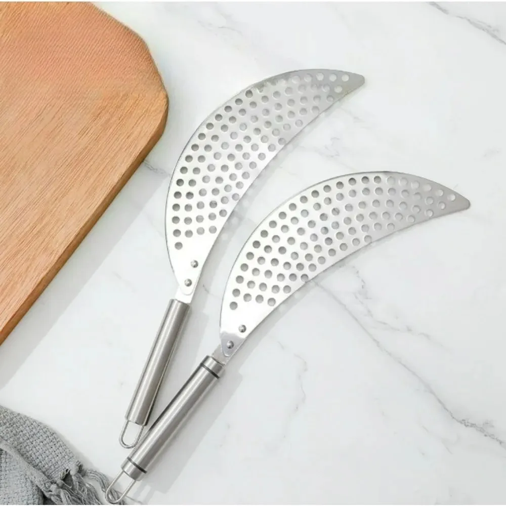 1PCS Stainless Steel Handheld Skimmer Oil Splash Guard Pot Residue Filter Semi-Circular Drain Strainer