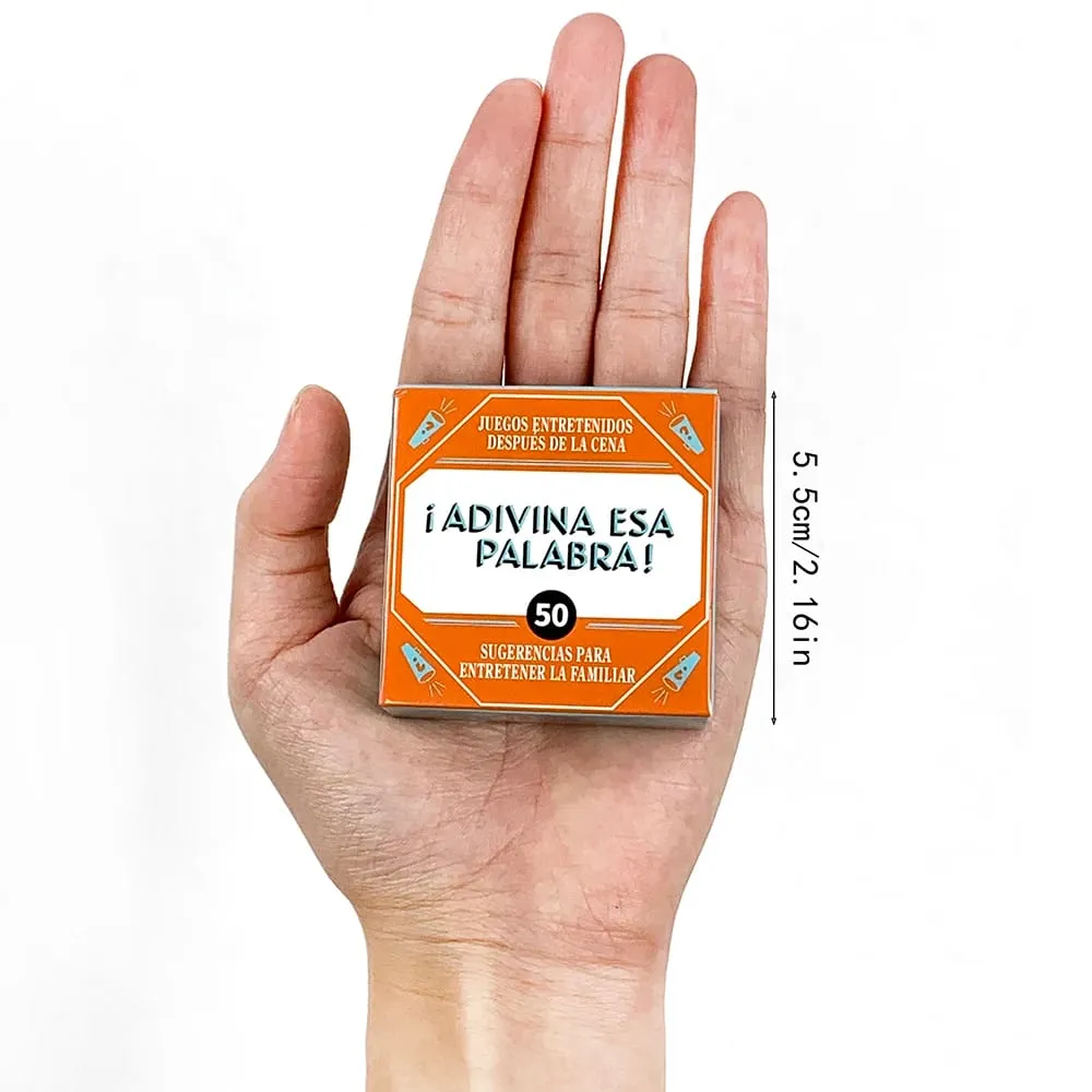 ¡Adivina Esa Palabra! 50 Spanish Family Game Cards – After-Dinner Entertainment & Interactive Word Guessing for Family Bonding