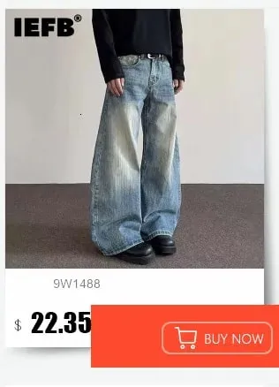 Avant-Garde Men's Jeans Leopard Print Gradient Oversized Wide Leg Fit High Street Loose Casual Denim Long Pants 9X2894