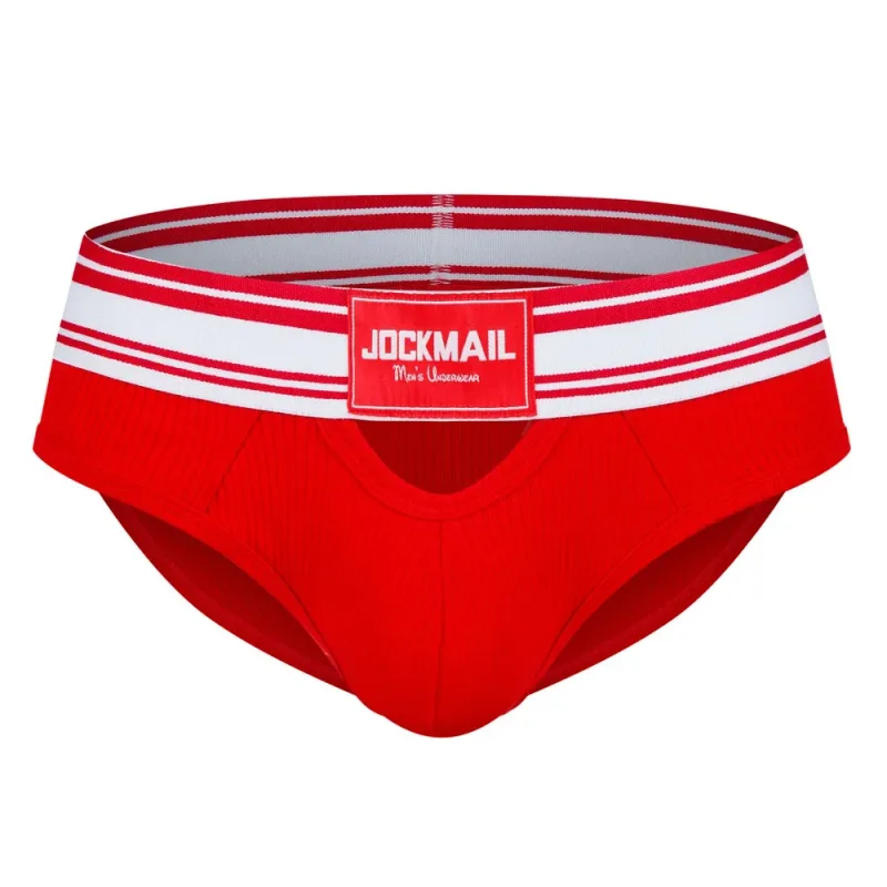 Jockmail Mens Underwear New Arrivalmen Briefs Plaid Pit Cotton Sexyu Bag Front and Rear Openings Cut Outlow Waist Breathable