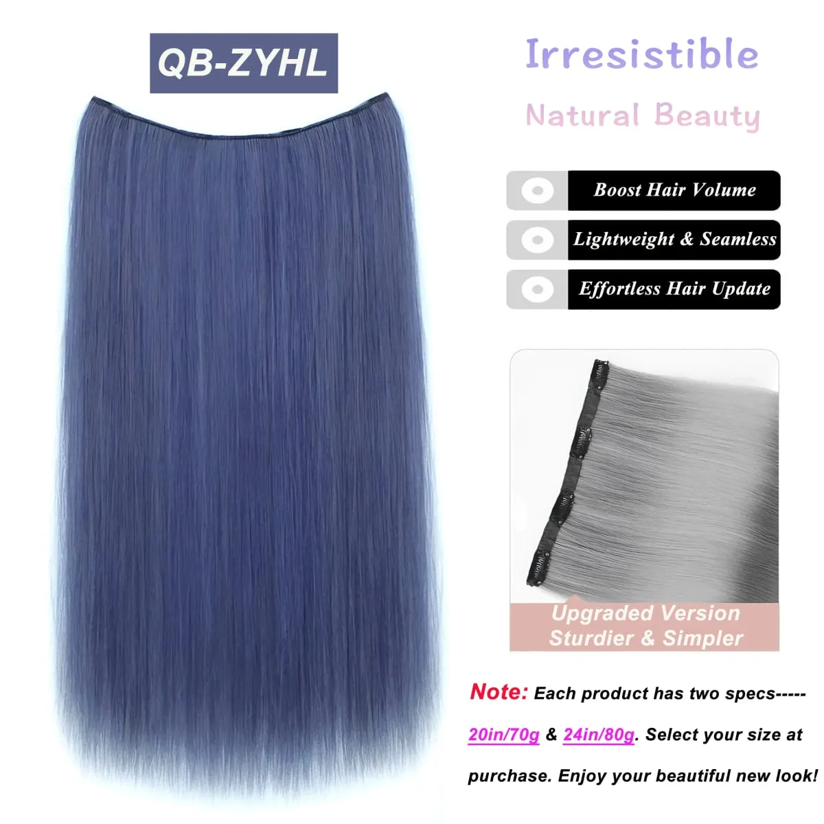 Synthetic Wavy/Straight Wigs Clip in Hair Extensions 20inches/24inches Clip On Hair Extensions for Women Hair Accessories