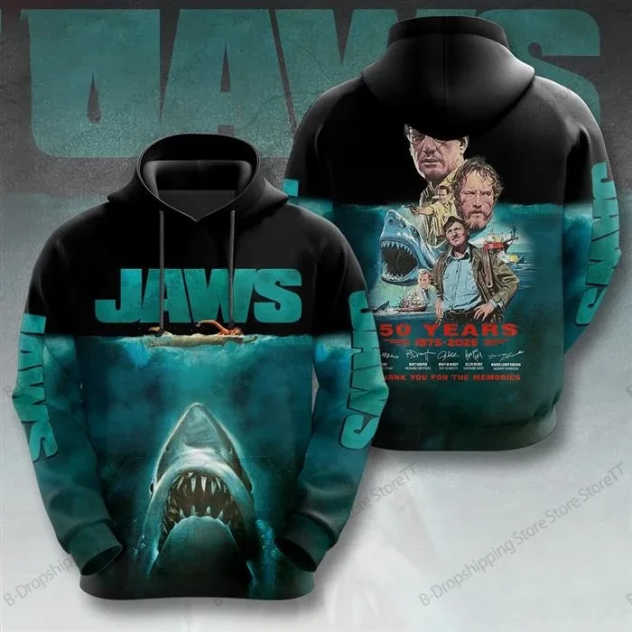 Men Hoodies Jaws Horror Film 3d Print Hoodie Men Women Fashion Hoodies Casual Hoodie Sweatshirt Shark Coat Sudadera Men Clothing