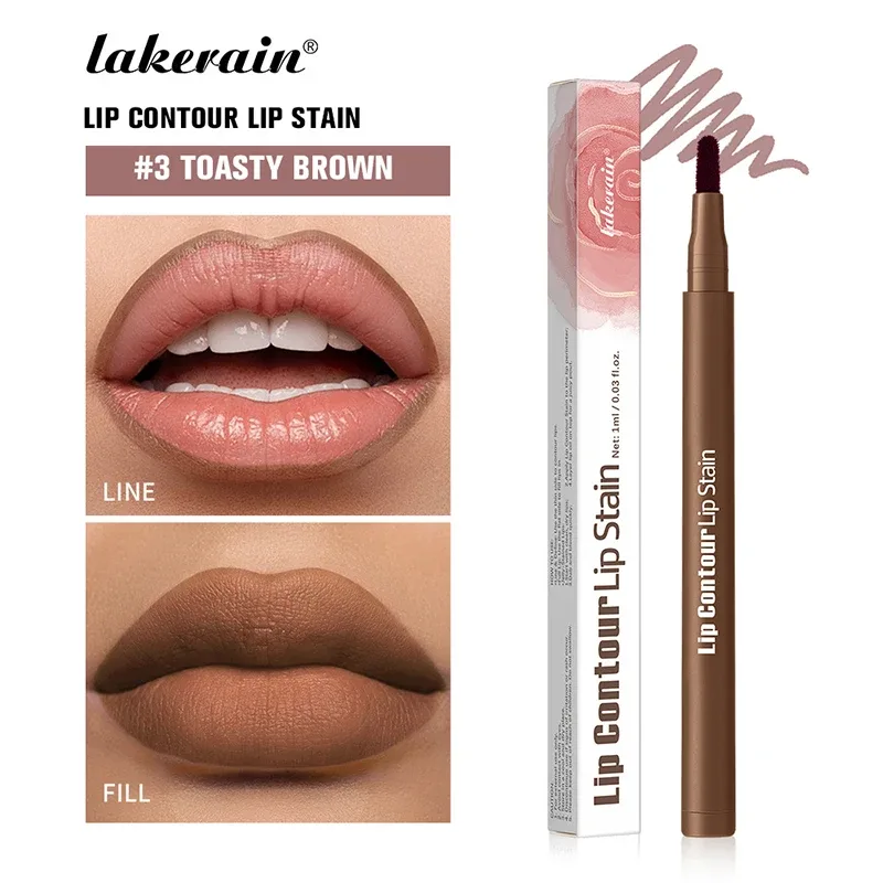 Pensil Lip Liner Merah Muda Rias Wanita Tahan Air Kontur Bibir Pena Lipstik Noda Bibir Pigmen Tinggi Matte Coklat Lipliner Nude Lembut
