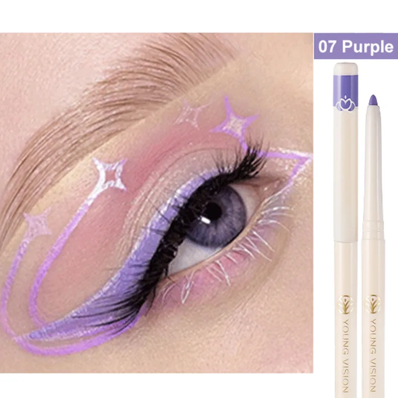 1Pc Ultra-fine Matte Smooth Eyeliner Waterproof Green Purple Colorful Eyeliner Gel Pencil Matte White Eye Lying silkworm Makeup