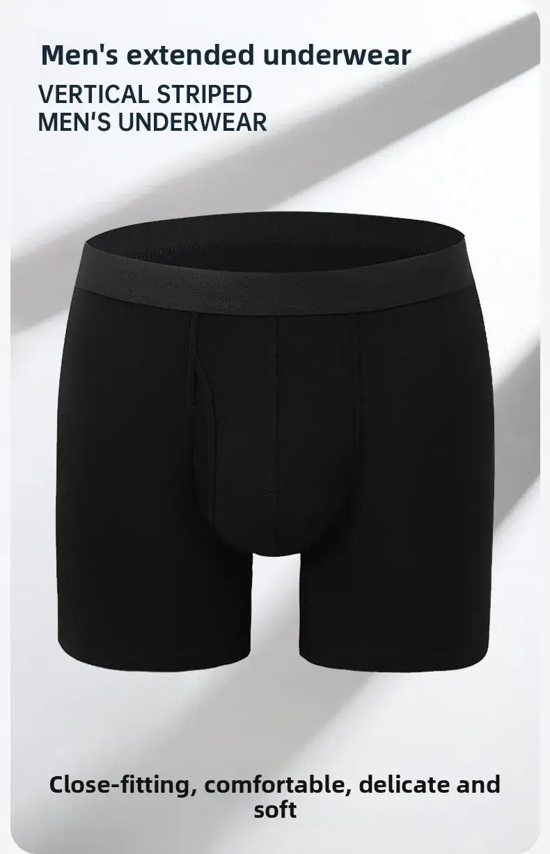 Big Pouch Men Bamboo Fiber Boxer Briefs Breathable Underwear With Fly Opening Mid Waist Sports Trunks Moisture Wicking Soft Cool