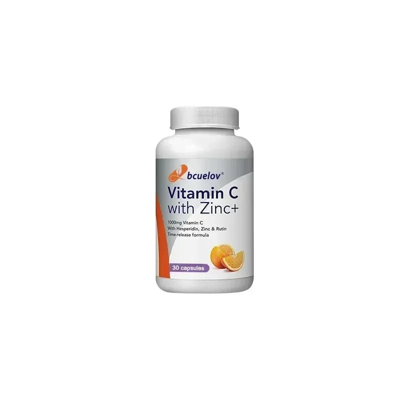 Capsules de vitamine C et de zinc biologiques, haute absorption, soutien immunitaire, antioxydant, collagène, supplément de santé, 30/60/120 points