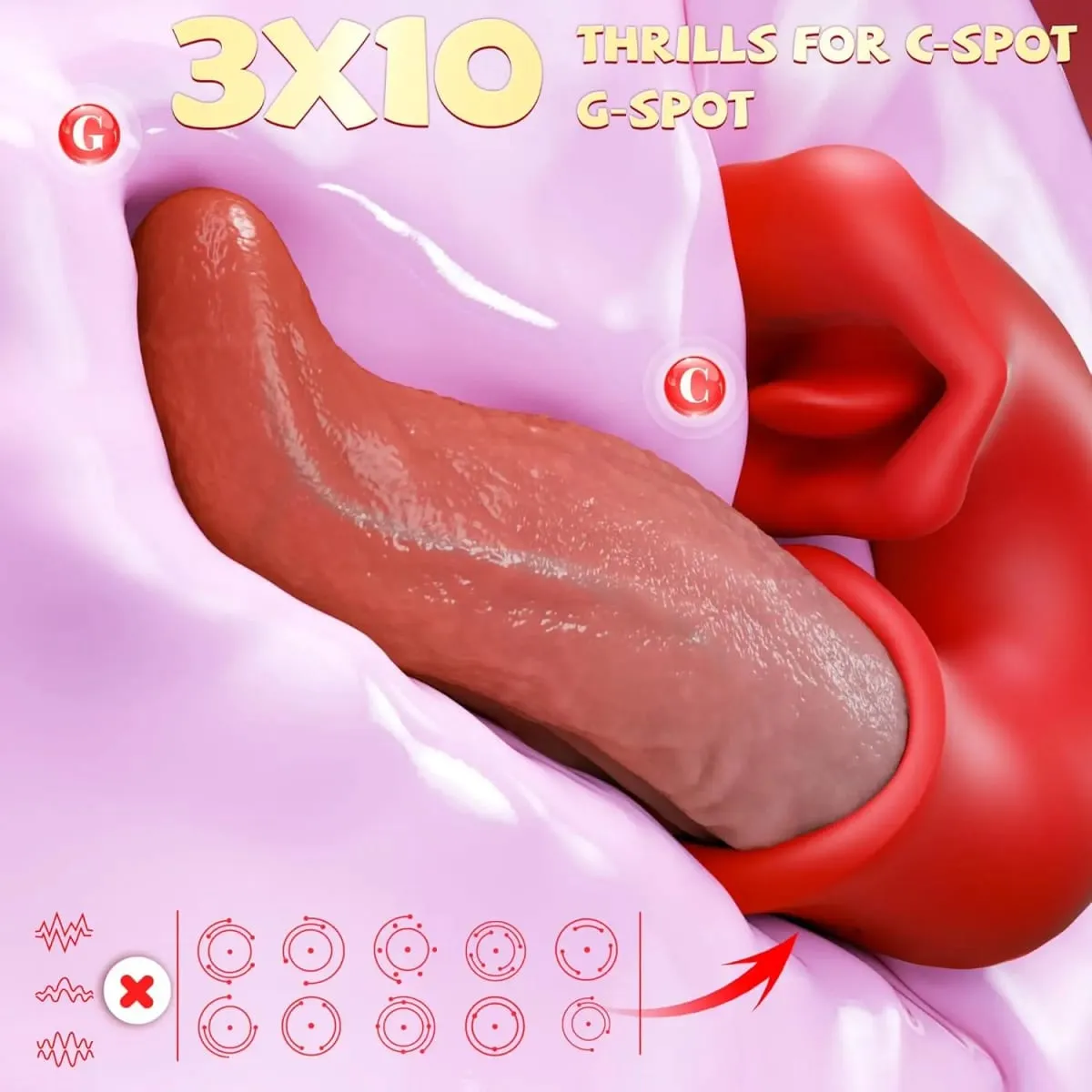 Swinging Realistic Tongue Adult Sex Toys Vibrator for Women Couple Rose Dildo G Spot Female Vibrating Toy Mouth Clit Stimulator