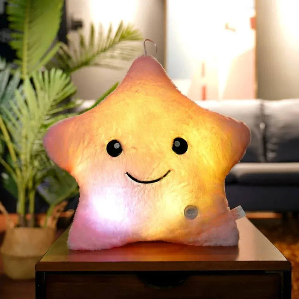 Cute LED Electronic Star Plush Toy Star Soft LED Star Doll Toy Home Decoration Baby Kid Toys Soft Star Pillow